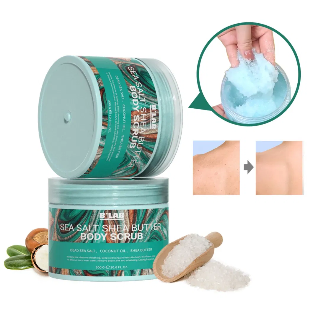 Melhor Fornecedor Esfoliante Corporal Vegano Natural Orgânico Hidratante de Sal Marinho e Manteiga de Karité