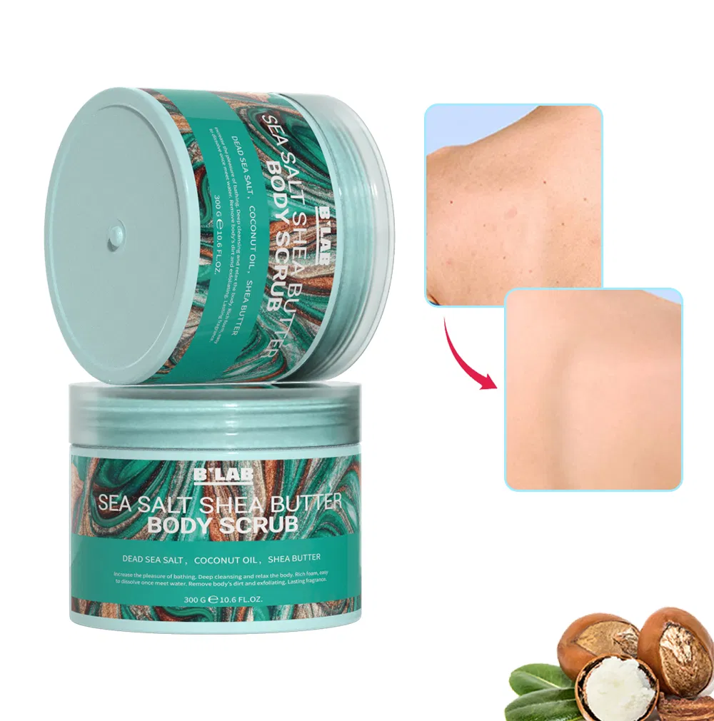 Melhor Fornecedor Esfoliante Corporal Vegano Natural Orgânico Hidratante de Sal Marinho e Manteiga de Karité