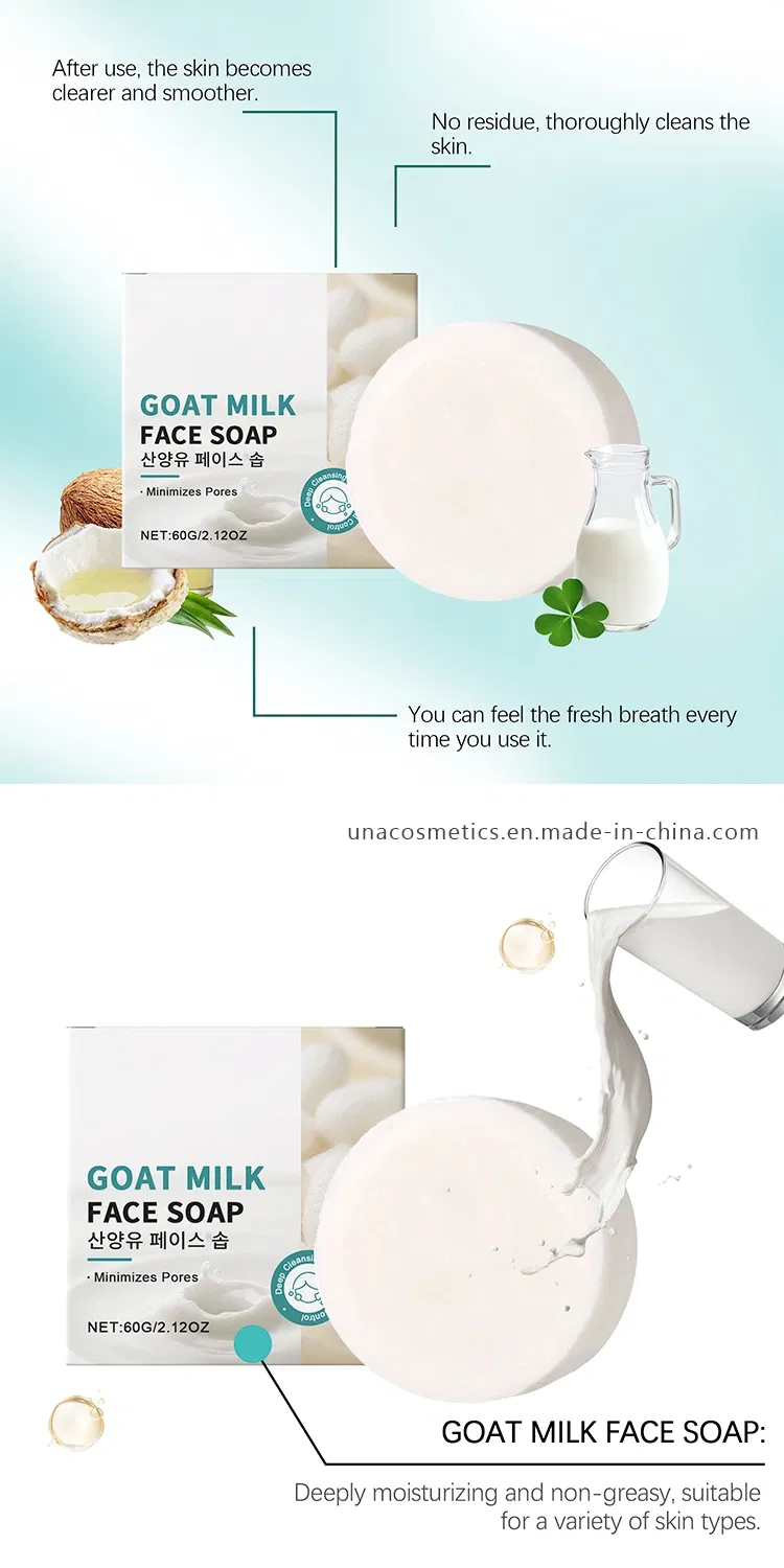 Sabonete Facial de Leite de Cabra - Óleo de Coco para Limpeza Profunda, Melhora a Pele Facial, Fórmula Suave