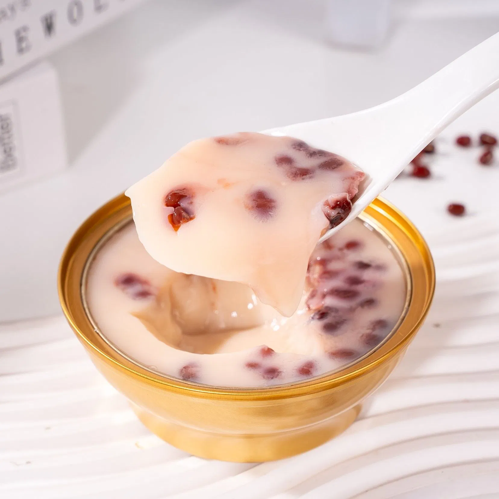 Deliciosa Pudim de Leite com Dupla Pele de Feijão Vermelho para um Doce Prazer
