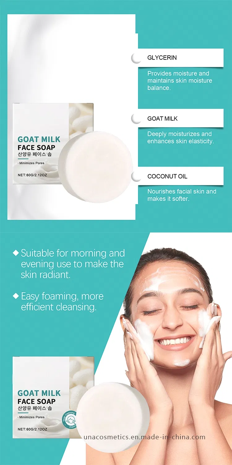 Sabonete Facial de Leite de Cabra - Óleo de Coco para Limpeza Profunda, Melhora a Pele Facial, Fórmula Suave