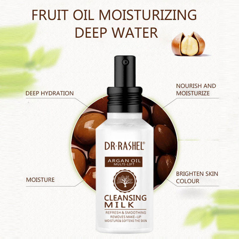 Leite de Limpeza Facial Anti-Idade com Óleo de Argan