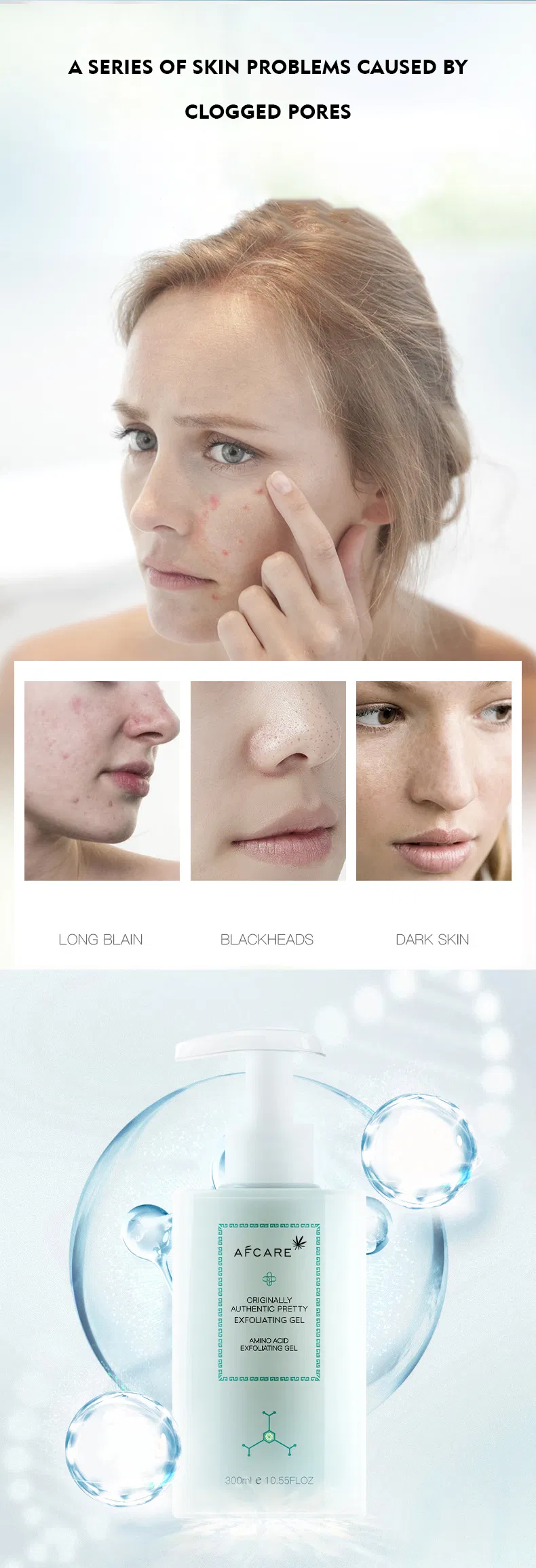 Gel de Limpeza Esfoliante Nutritivo Clareador para Todos os Tipos de Pele