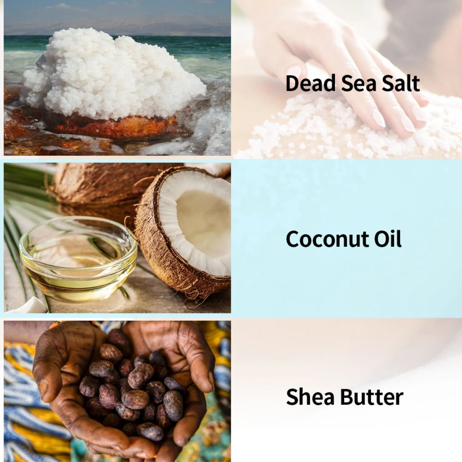 Melhor Fornecedor Esfoliante Corporal Vegano Natural Orgânico Hidratante de Sal Marinho e Manteiga de Karité