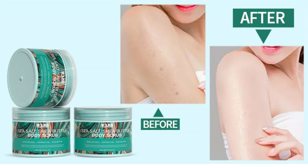 Melhor Fornecedor Esfoliante Corporal Vegano Natural Orgânico Hidratante de Sal Marinho e Manteiga de Karité