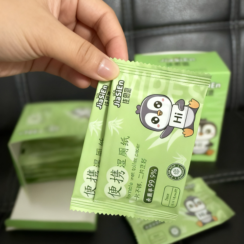 Toalhetes Umidificados Portáteis Personalizados para Limpeza Suave Biodegradáveis e Ecológicos 99% Wipes Umidificados para Adultos Flusháveis