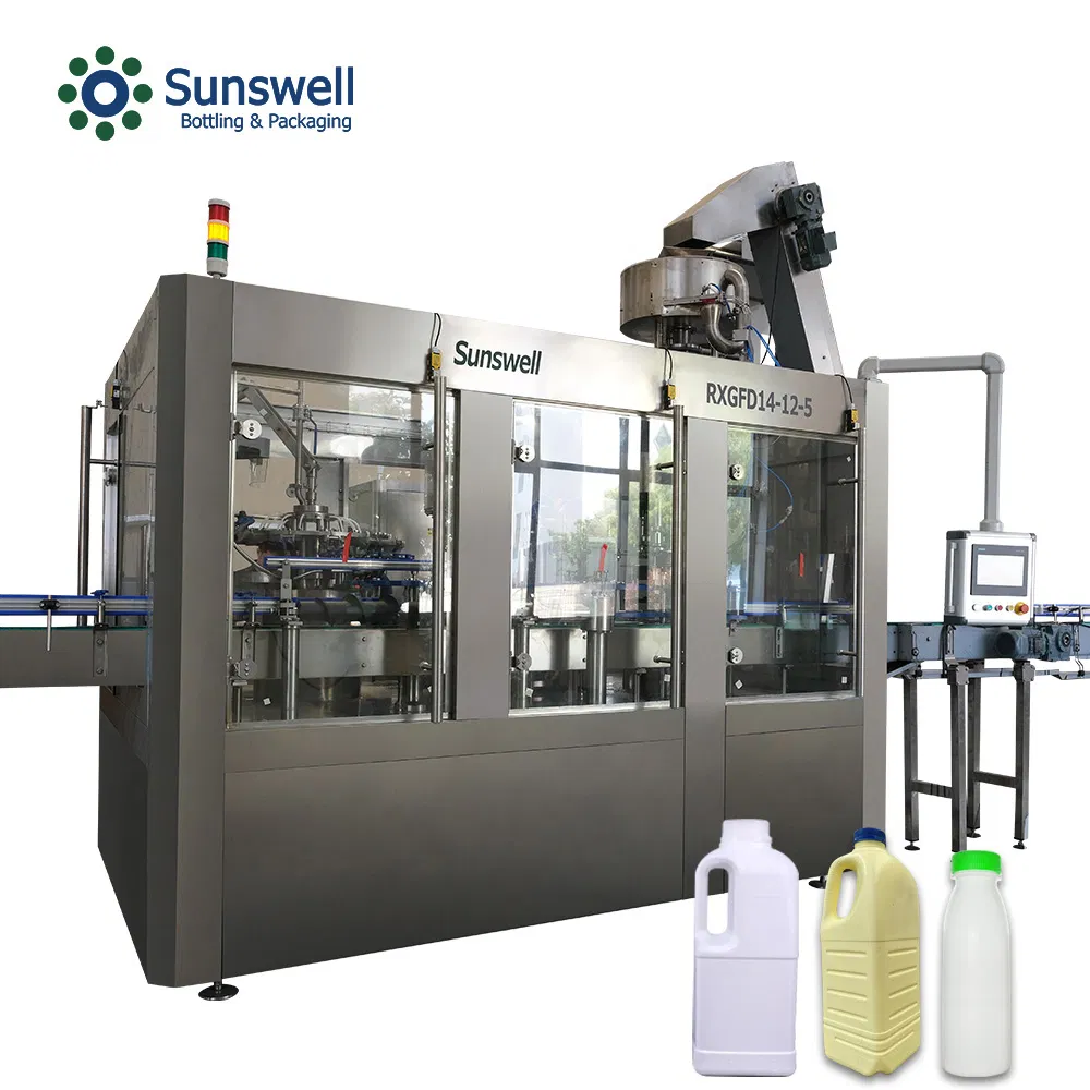 Equipamento de Processamento de Água com Sabor de Bebida Energética de Qualidade Garantida Lavagem Enchimento Tampagem 3 em 1 Monobloco para Leite Frio Laban