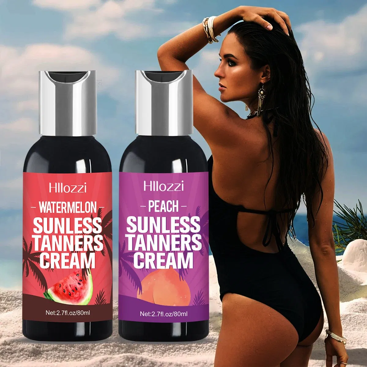 Creme Autobronzeador Hidratante de Fragrância de Melancia para Atacado, Loção Corporal Bronzeadora Sem Sol