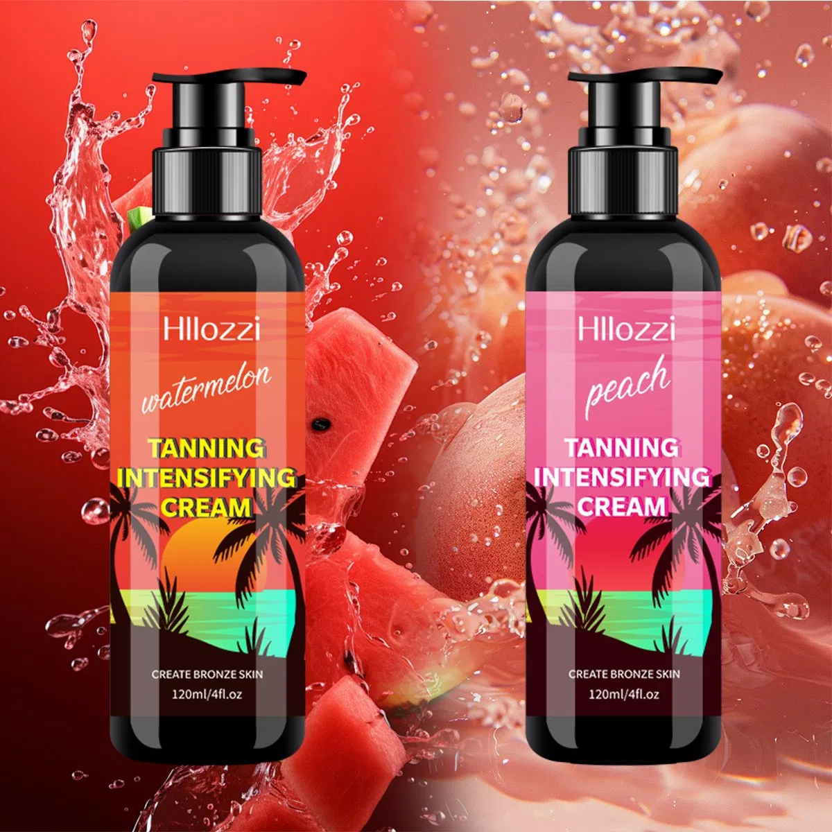 Creme Autobronzeador de Melancia de Marca Própria, Bronzeado Duradouro para a Pele, Loção Corporal Autobronzeadora, Suprimento de Cuidados com a Pele de Salão