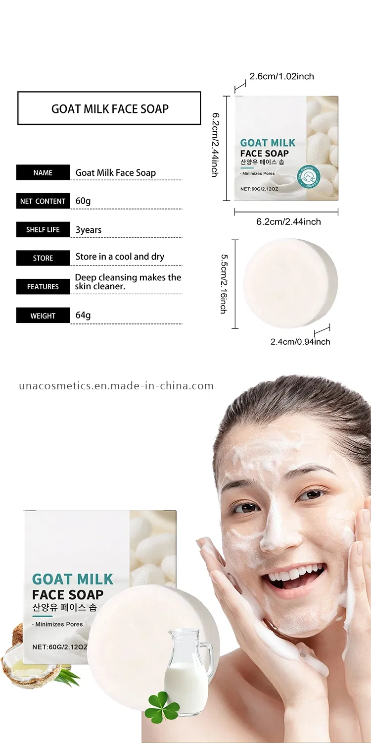 Sabonete Facial de Leite de Cabra - Óleo de Coco para Limpeza Profunda, Melhora a Pele Facial, Fórmula Suave