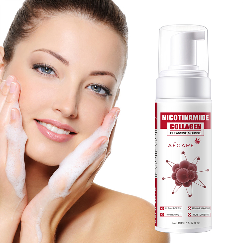Mousse de Limpeza com Nicotinamida Lavagem Facial Espumante Diária Removedor de Espinhas e Limpador de Poros Faciais