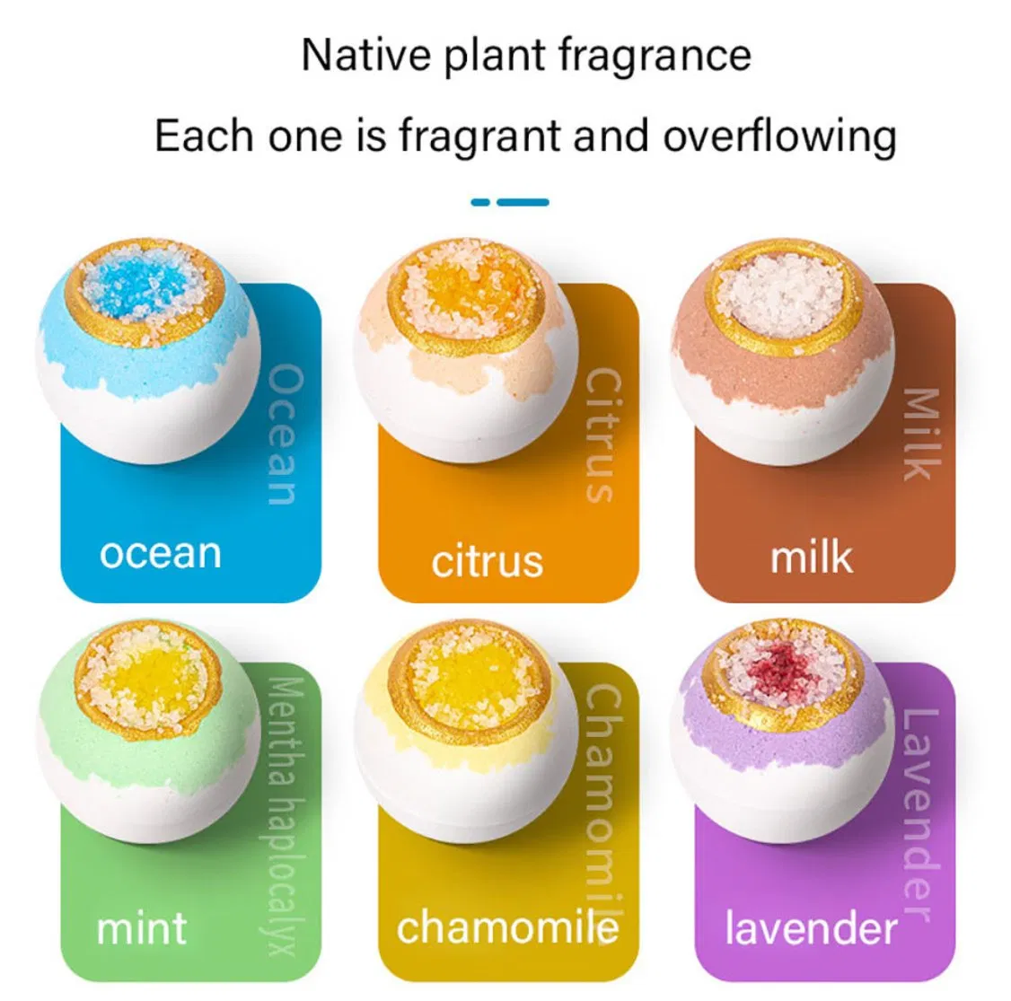 Conjunto de Colorantes de Luxuosos Fizzies de Banho em Cristal Pequeno para o Verão, Novas Bombas de Banho, Presente de Bombas de Banho Veganas com Sal Marinho Espumante