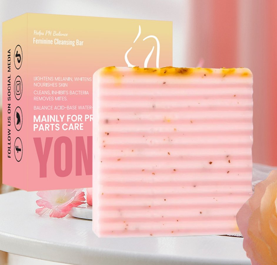 Venda por atacado e varejo online de sabonetes artesanais naturais de rosa Yoni, sabonete de limpeza equilibrado em pH para mulheres, sabonete em barra Yoni para eliminar odores