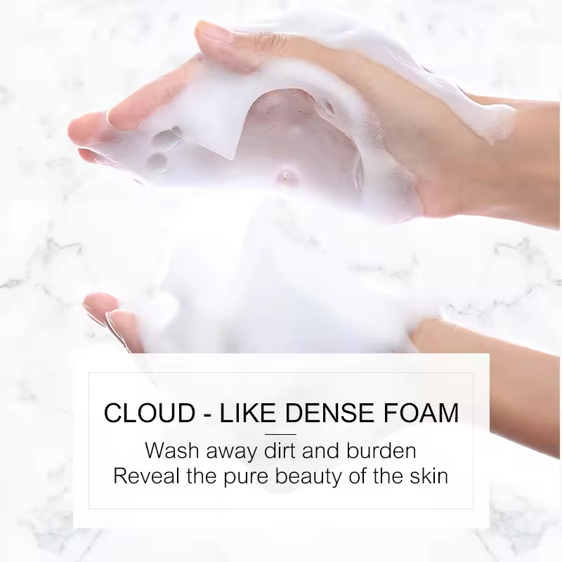Limpeza Facial de Leite OEM ODM com Ácido Hialurônico Infundido, Espuma Hidratante de Limpeza Profunda para Limpeza de Poros do Rosto