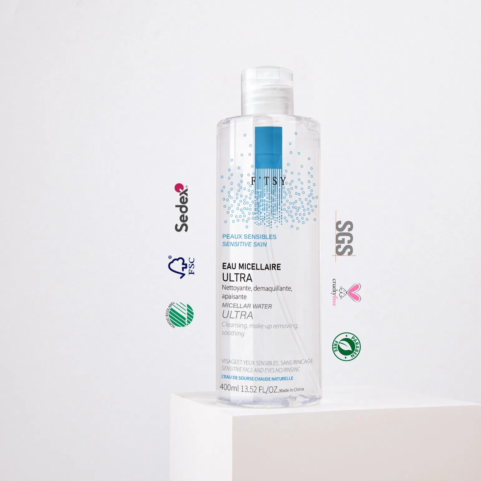 Água Micelar Facial Personalizada para Limpeza Hidrata a Pele Removedor de Maquiagem