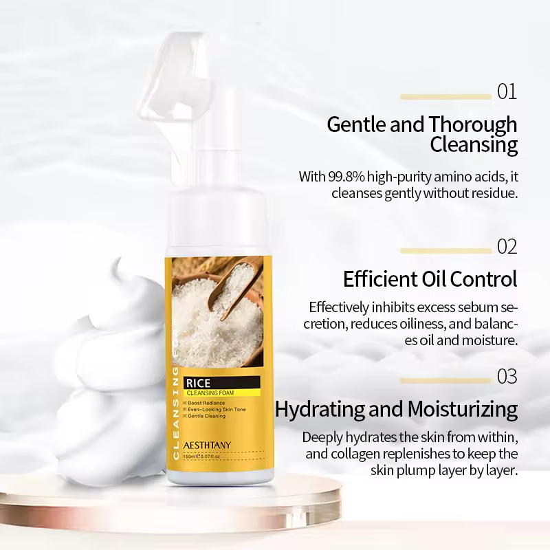 Limpeza Facial de Leite OEM ODM com Ácido Hialurônico Infundido, Espuma Hidratante de Limpeza Profunda para Limpeza de Poros do Rosto