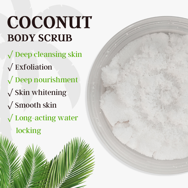 Esfoliante Clareador Forte para o Corpo e Rosto, Scrubs Orgânicos de Leite de Coco, Fornecedores de Esfoliante Corporal Livre de Crueldade