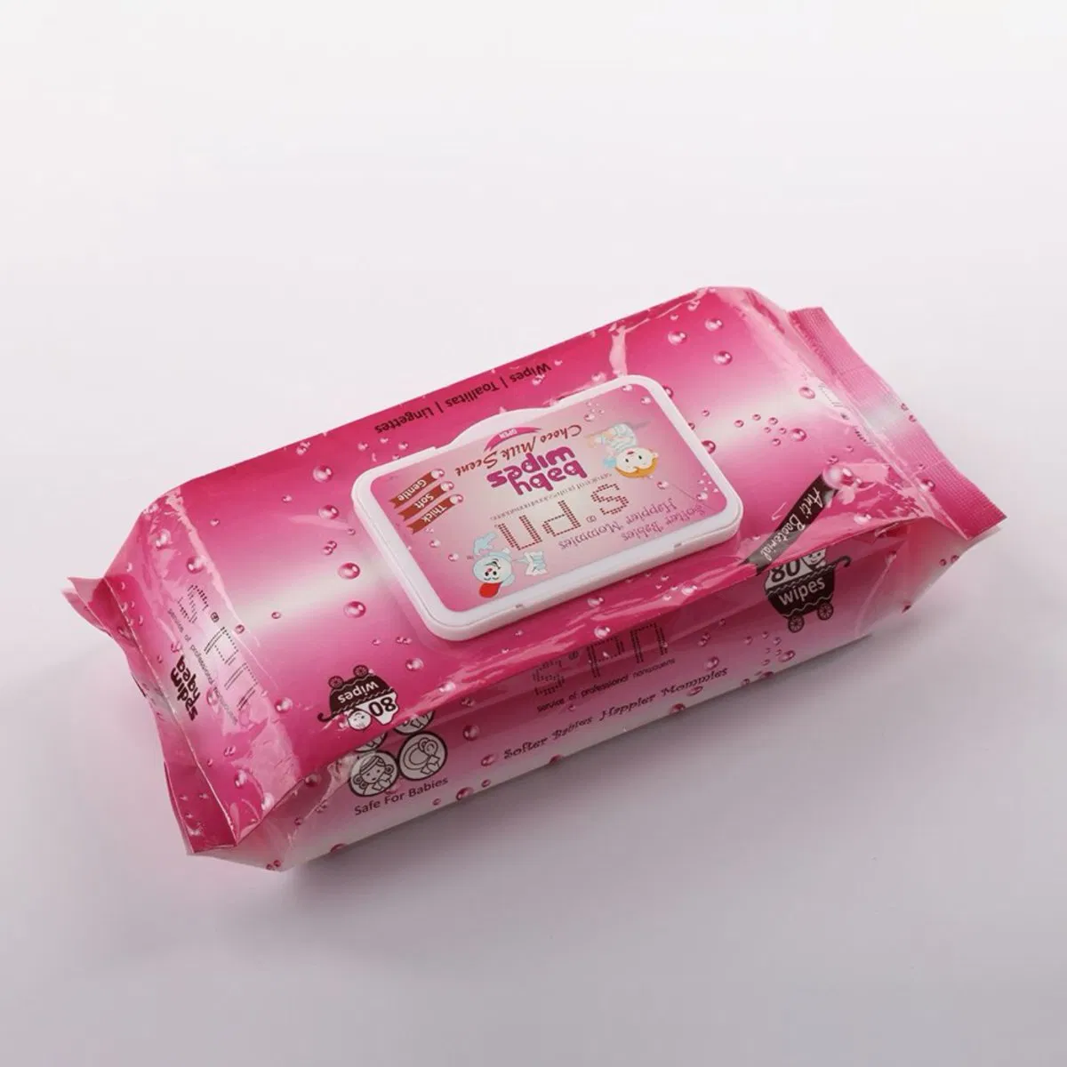 OEM 99.9% Lenços Umedecidos de Água Pura para Bebês com Pele Sensível 80PCS/Packs Lenços de Limpeza Umedecidos
