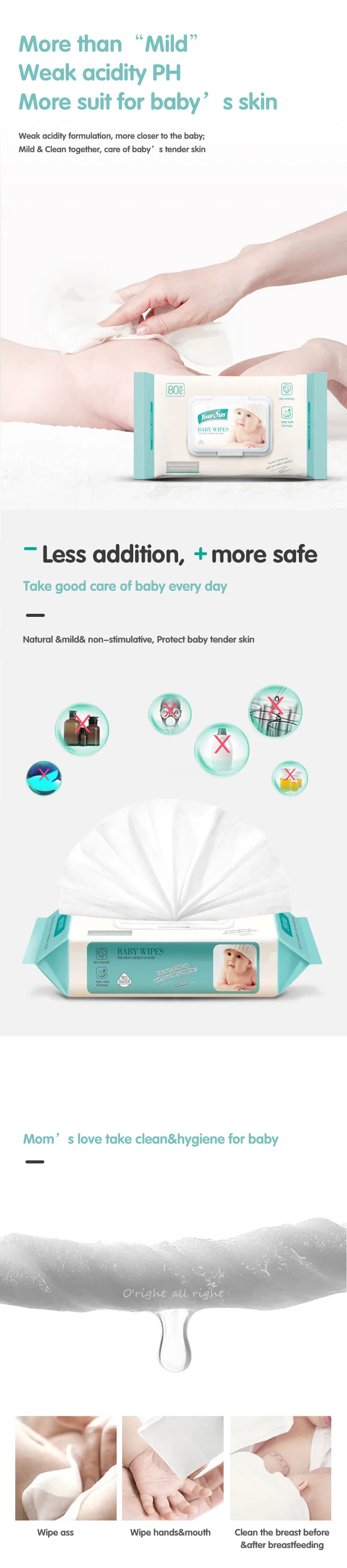 Toalhetes umedecidos antibacterianos biodegradáveis e flusháveis de bambu personalizados/marca própria/ODM/OEM com álcool/não alcoólicos para limpeza geral e higiene do bebê