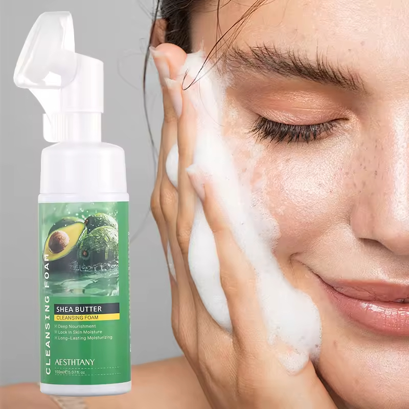 OEM ODM Hidrocótilo Centella Chá Verde Manteiga de Karité Mucina de Caracol Leite de Cereja Arroz Leite de Coco Cuidados com a Pele Espuma Facial