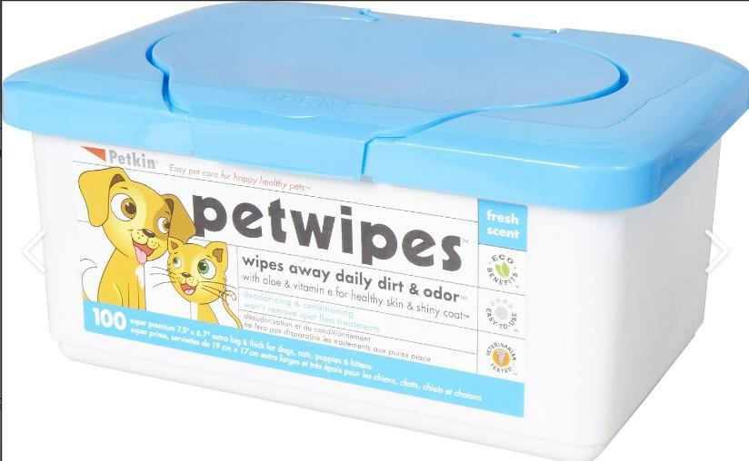 Toalhetes de Limpeza Facial e Corporal Daily Care Paws para Animais de Estimação com Extrato de Óleo de Melaleuca para Pelagem Nutriente