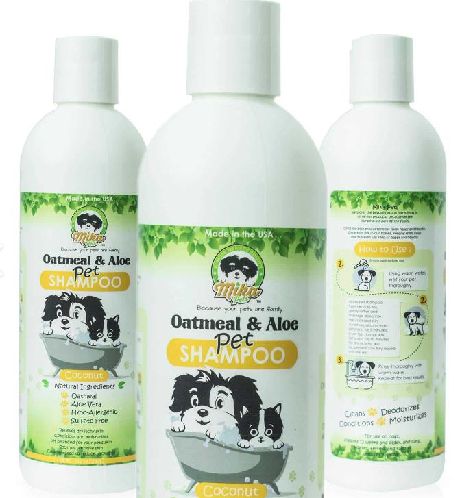 Shampoo Natural Orgânico para Cães Ecológico Antimicrobiano Limpeza Suave Produto de Lavagem para Animais de Estimação