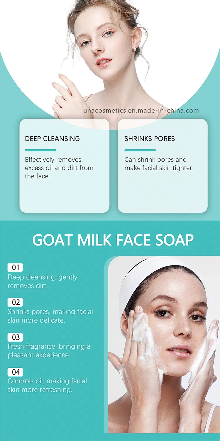 Sabonete Facial de Leite de Cabra - Óleo de Coco para Limpeza Profunda, Melhora a Pele Facial, Fórmula Suave