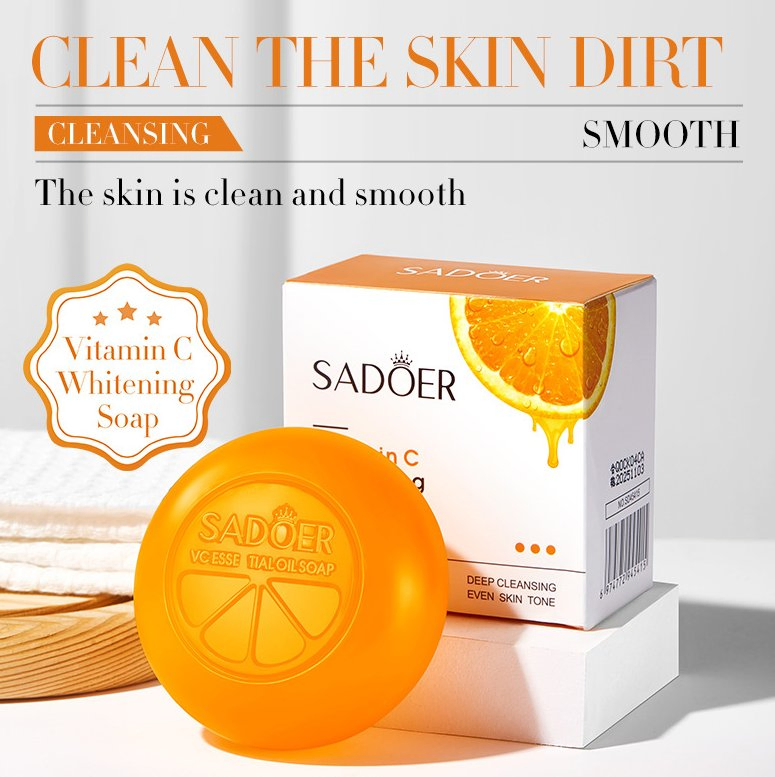 Sabonete Hidratante de Vitamina C para Limpeza Profunda, Orgânico com Extrato de Aloe Vera, Artesanal, para Clareamento e Brilho, Atacado e Varejo Online