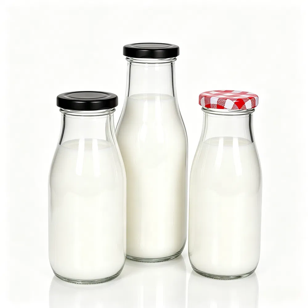 Top Qualidade 1000ml 500ml 250ml Garrafa De Vidro Vazia Sem Chumbo Para Leite De Café