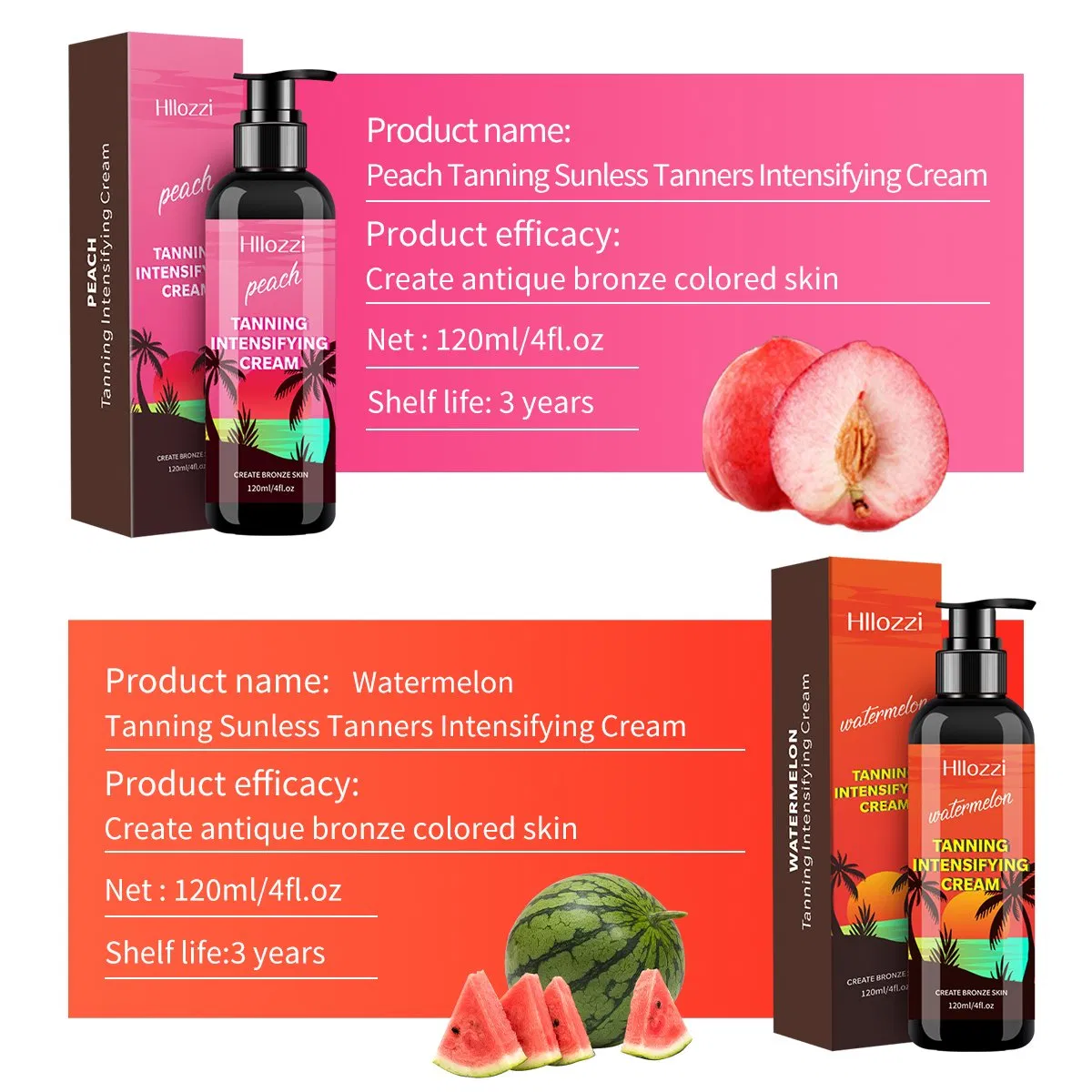 Creme Autobronzeador de Melancia de Marca Própria, Bronzeado Duradouro para a Pele, Loção Corporal Autobronzeadora, Suprimento de Cuidados com a Pele de Salão