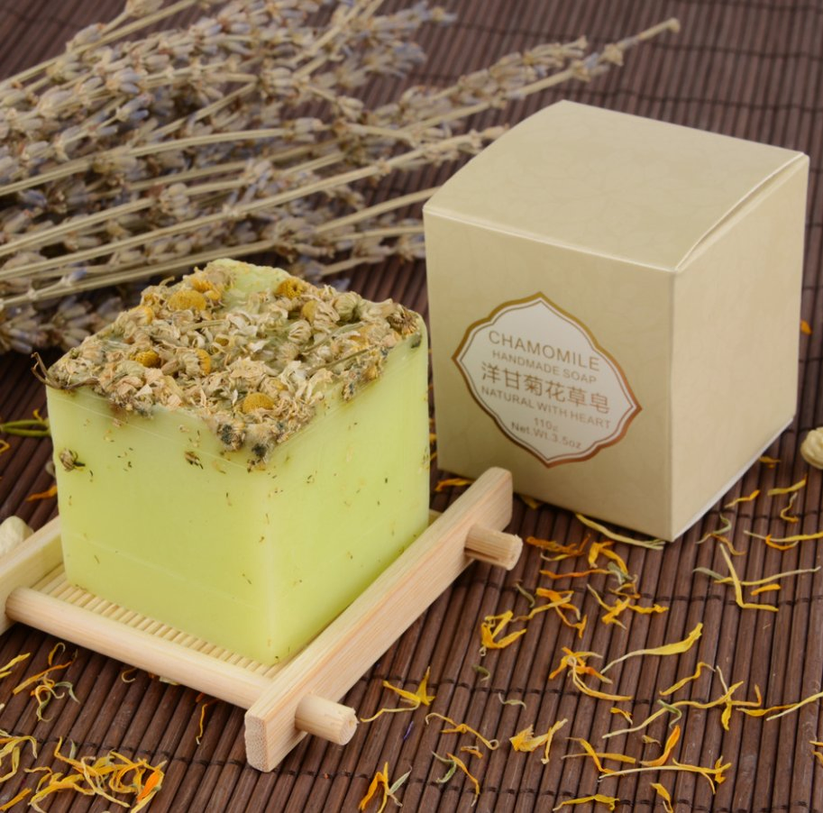 Varejo e Atacado Online de Óleo Essencial Herbal Natural Sabonete Facial em Cubo Multi Aroma Alivia Coceira Remove Ácaros Sabonete de Limpeza Profunda com Flor Seca 110g