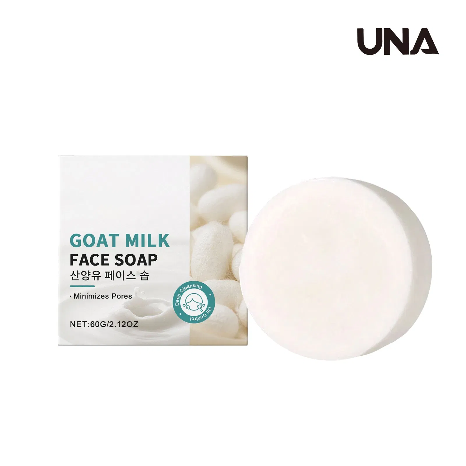 Sabonete Facial de Leite de Cabra - Óleo de Coco para Limpeza Profunda, Melhora a Pele Facial, Fórmula Suave