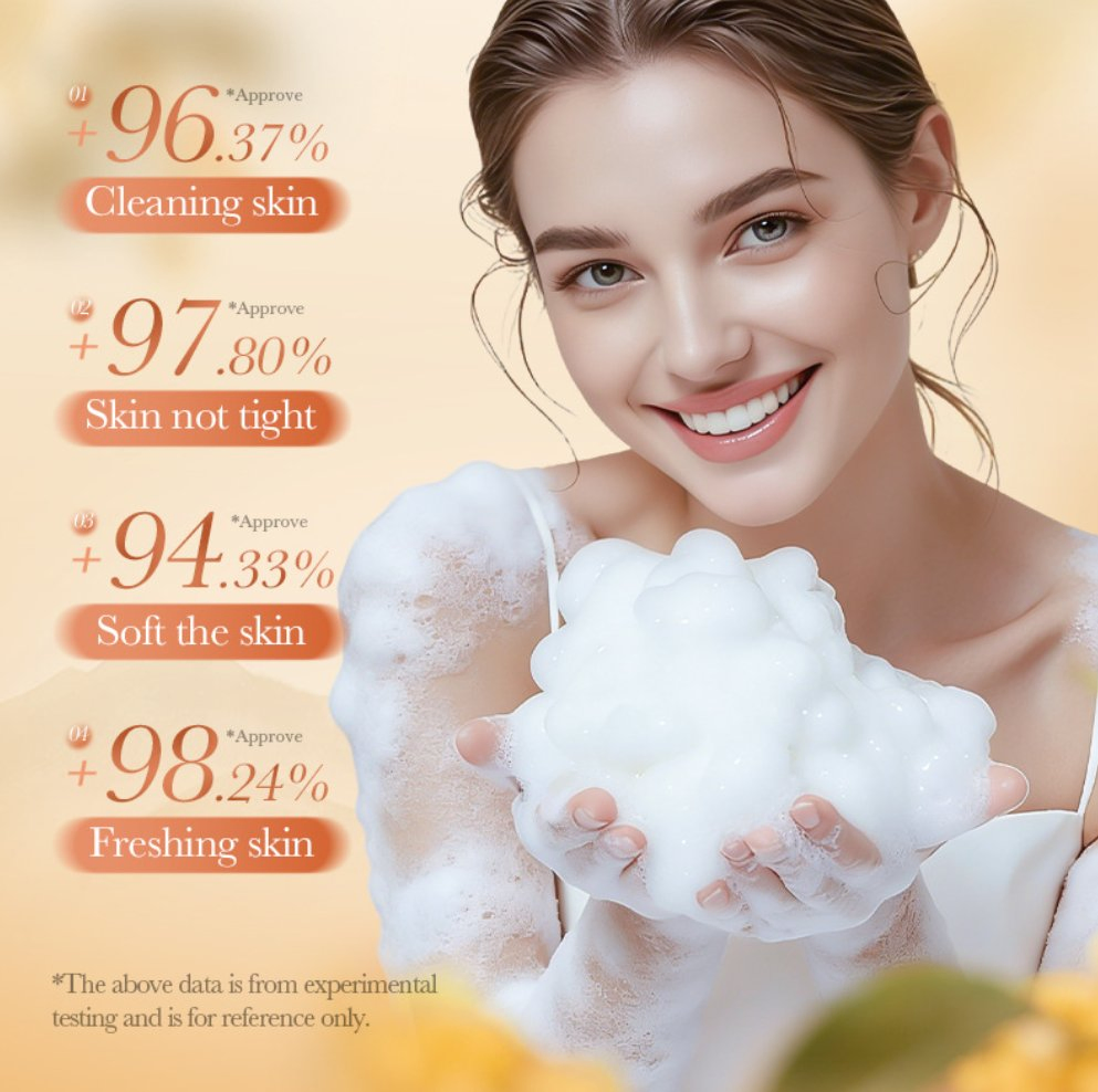 Gel de Banho Perfumado com Rosa, Jasmim, Osmanthus, Flor de Cerejeira e Espuma de Duche, Lavagem Corporal com Aroma de Flores
