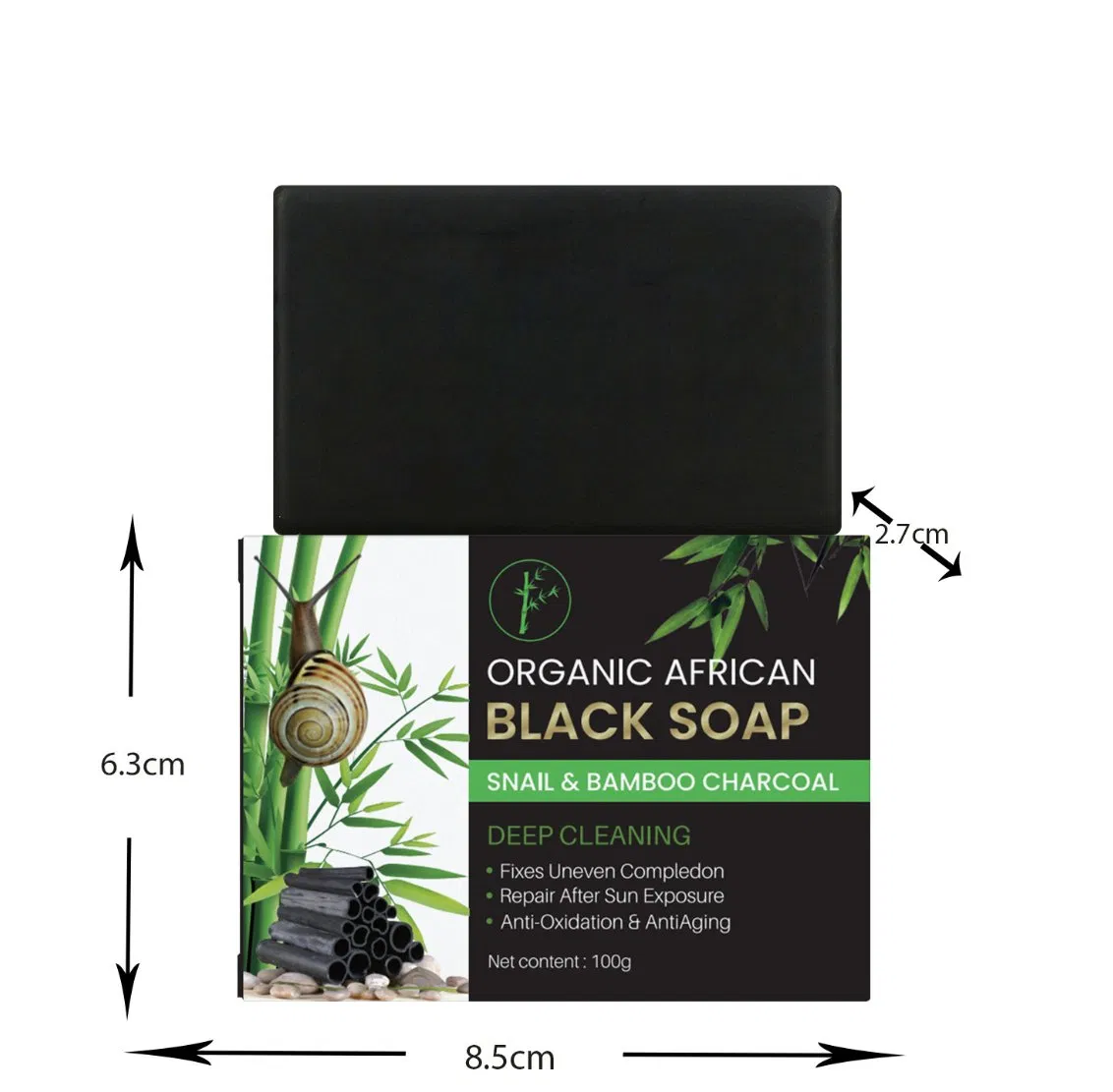 Sabonete Negro Africano Orgânico Clareador Manteiga de Cacau Vitamina E Sabonete Negro Africano Óleo de Abacate e Argan Sabonete Negro Natural de Caracol e Carvão Ativado de Bambu