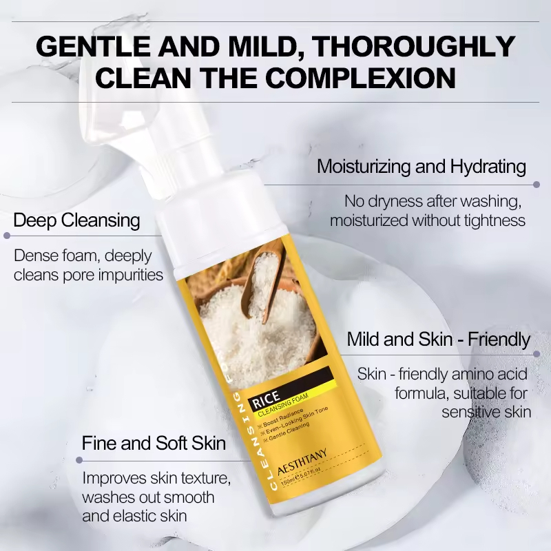 Limpeza Facial de Leite OEM ODM com Ácido Hialurônico Infundido, Espuma Hidratante de Limpeza Profunda para Limpeza de Poros do Rosto