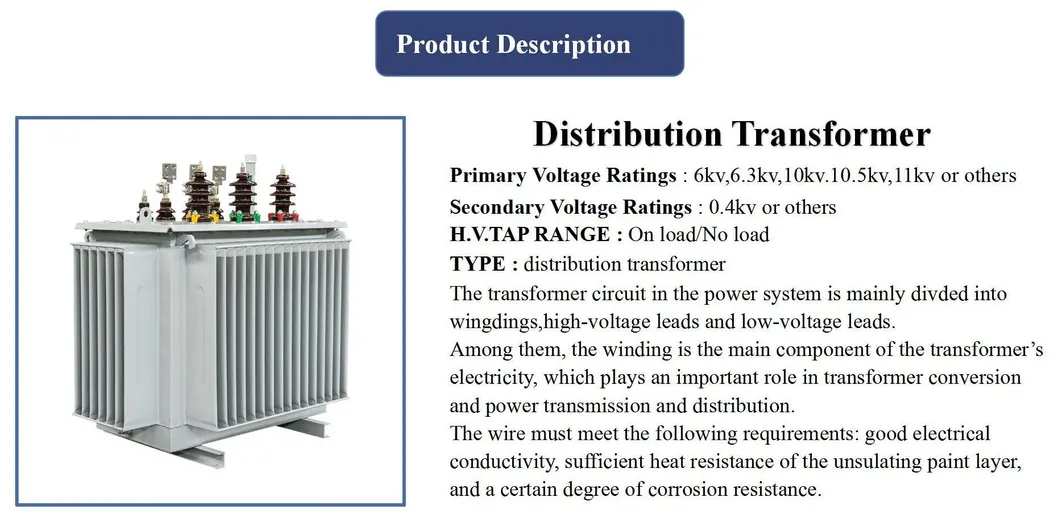Three Phase Power Distribution Oil Immersed Transformer