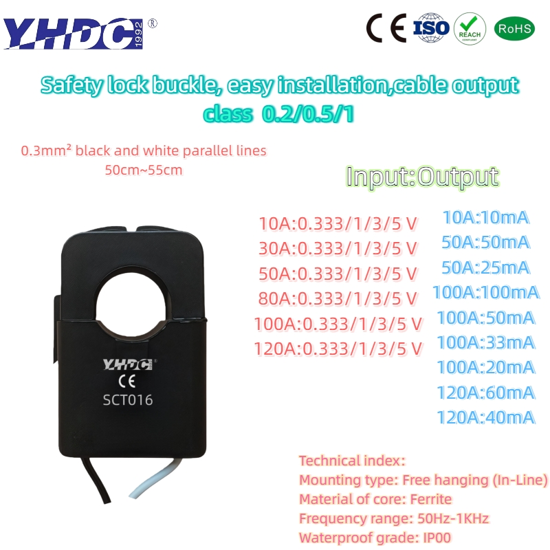 YHDC Split Core Current Transformer SCT Series High Accuracy 1A to 600A