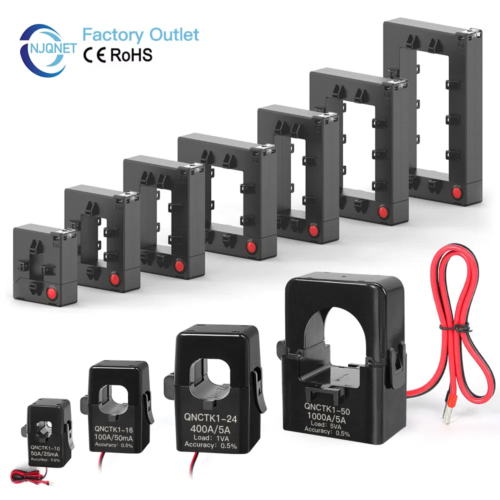 30A 50A 100A ~ 6000A Output 5A 1A 1V 333mv Open Type Sensor Clamp CT Split Core Current Transformer