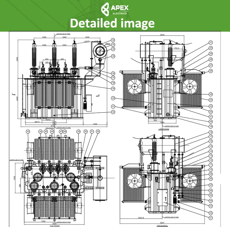 Three Phase High Voltage Oil Immersed Transformer