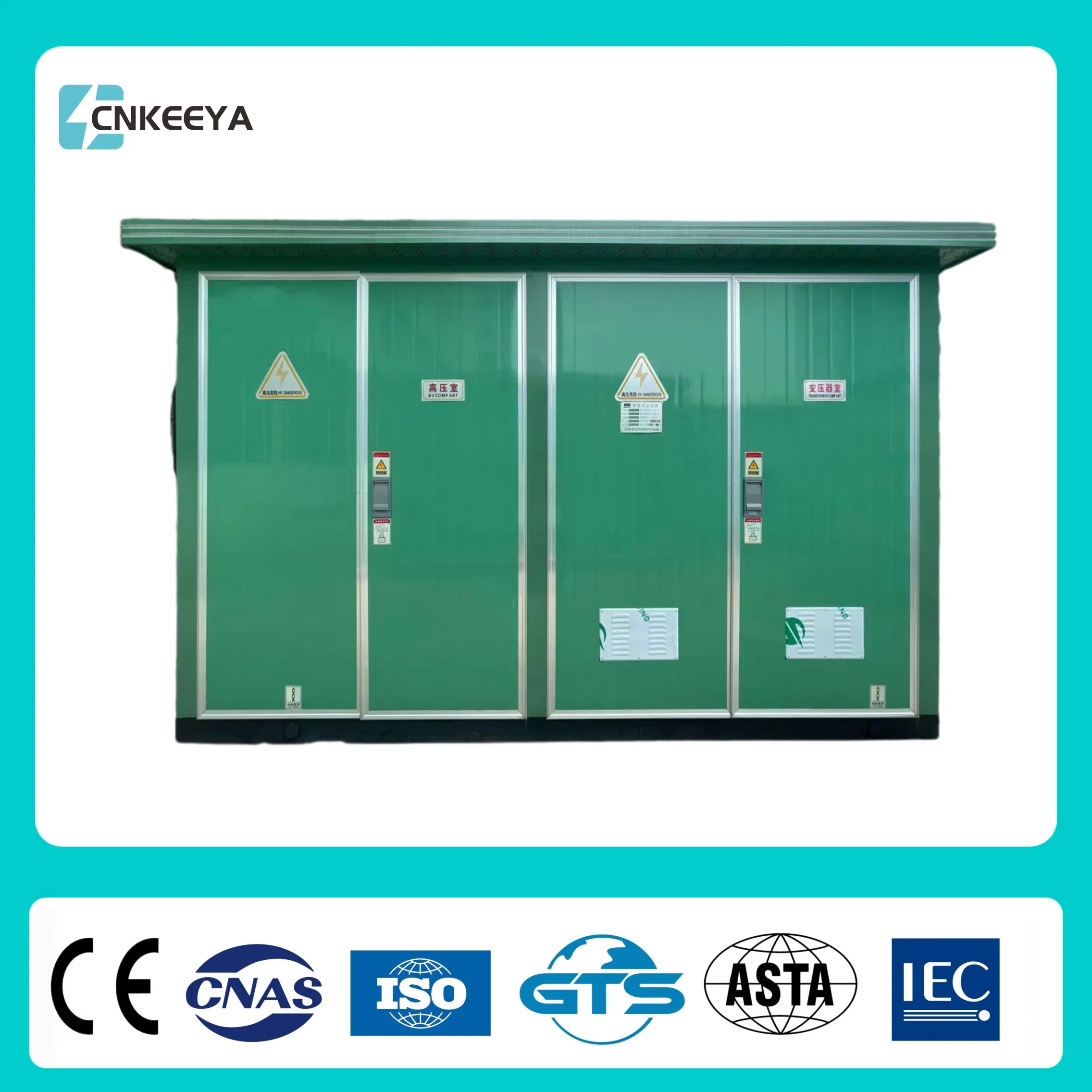 Cnkeeya 33kv 11kv 800kVA/ 630kVA Compact Prefabricated Electrical Substation with Oil/Dry Pad-Mounted Transformer