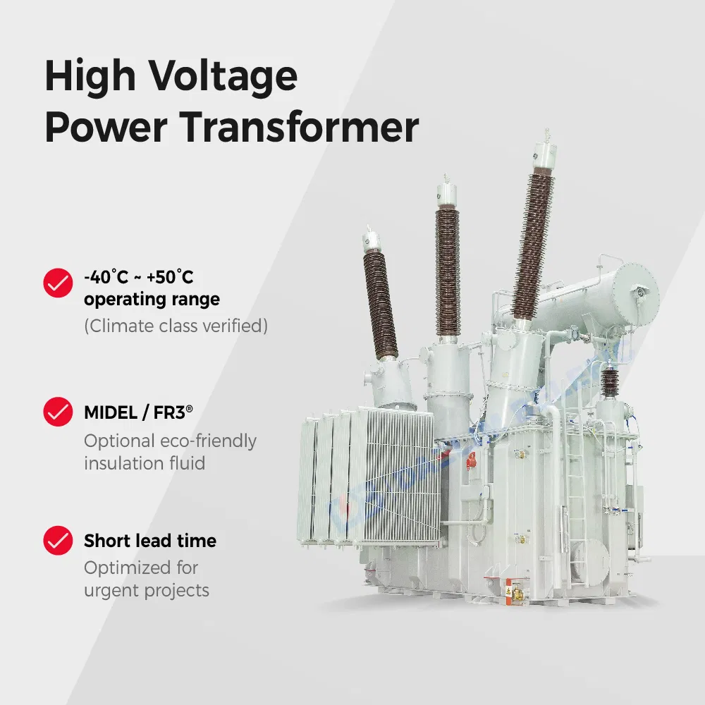 Three Phase Factory Mv High Voltage 500kv 230 132 110 Kv 40mva 50mva Electrical Oil Immersed Solar Electrical Power Supply Transformer Maufacturer