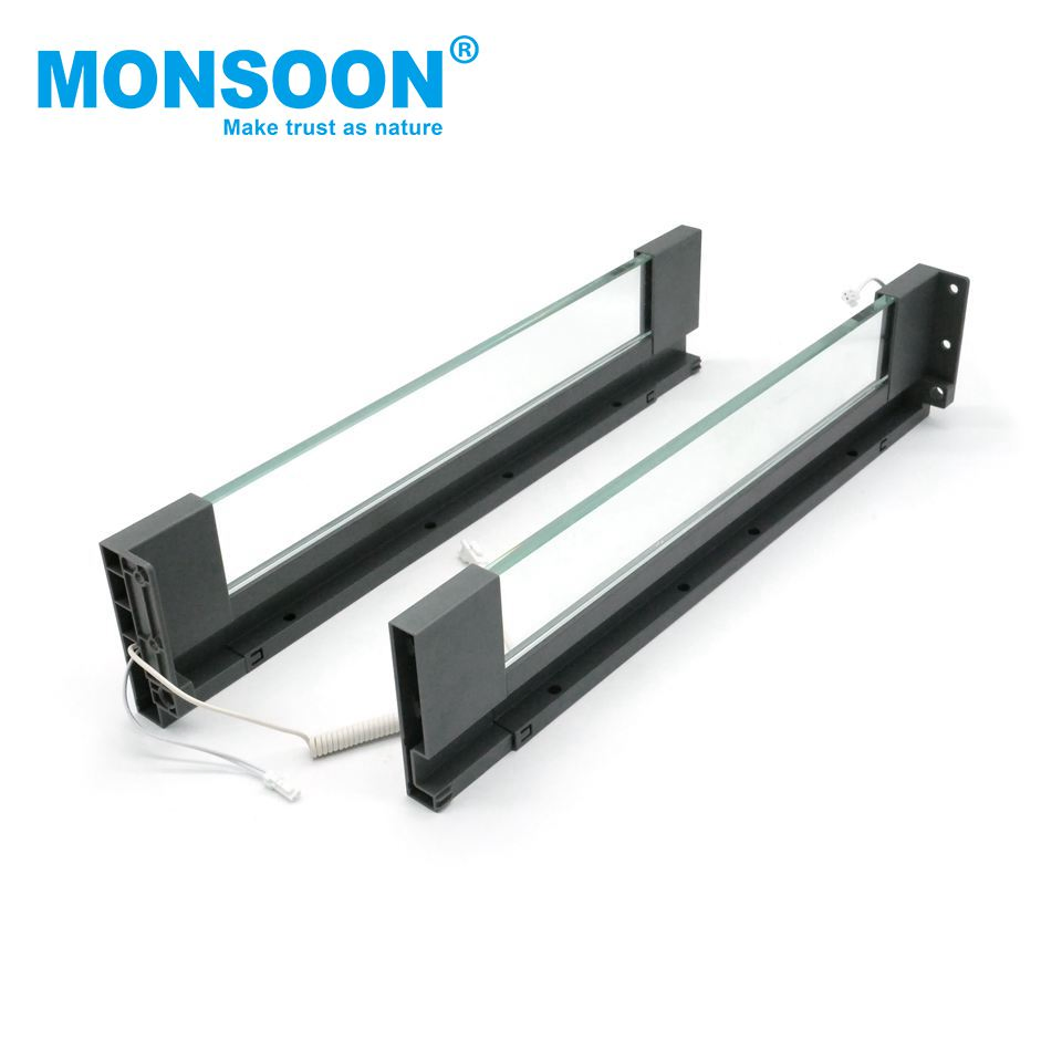 84mm Height Kitchen Cabinet Fitting Under Mount Grey Zinc Plated Electrical Slim Box High Penetration Ultrabox-Glass Drawer System