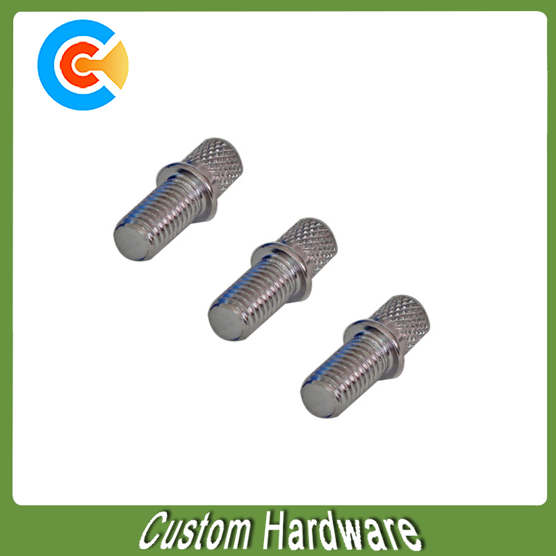 Customizable Steel Steel Black Finish Knurled Thumb Screw with Washer