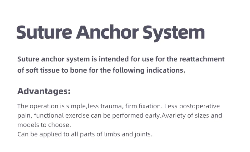 Orthopedic Products Non Bioabsorbable Suture Anchor