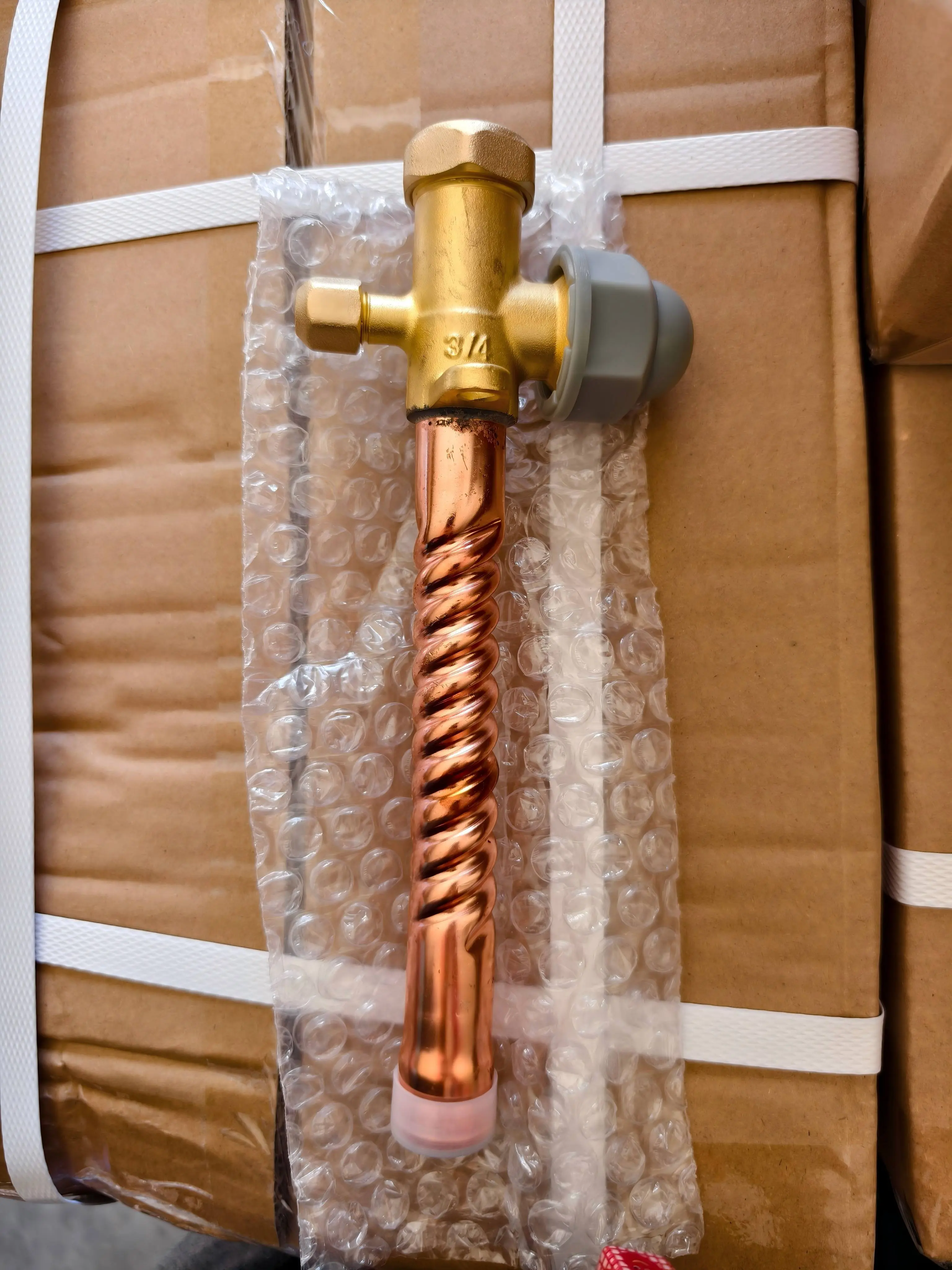 China TAOJUN Copper Split Valve 1/4-5/8 Inch L Bend Gas Stop for AC Outdoor Unit Factories, Factory