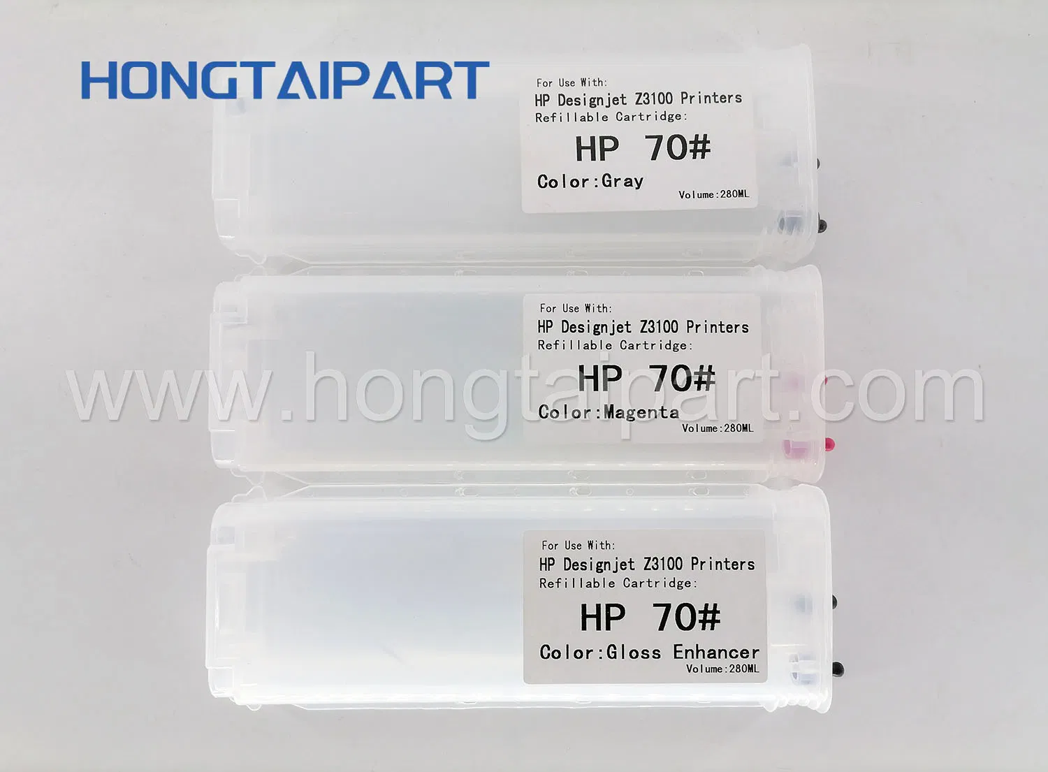 12 Packs Empty Refillable Ink Cartridge Kit for HP 70 Designjet Z3100 280ml