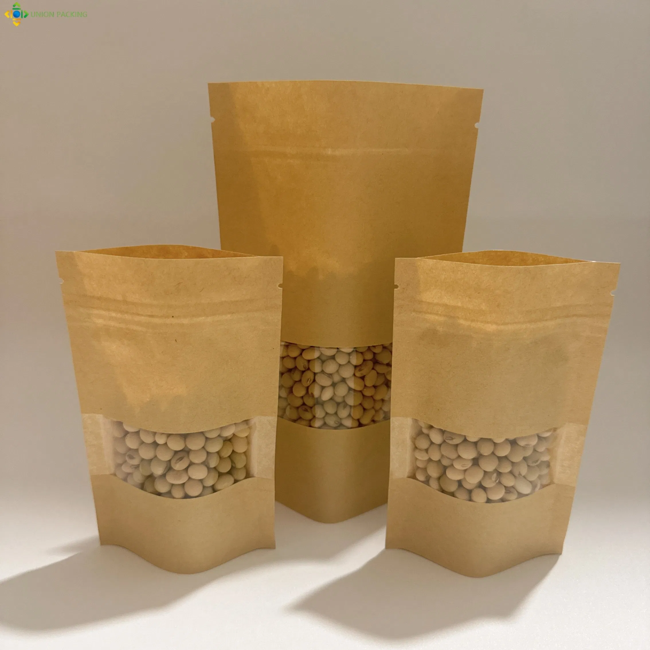 Food Product Packaging with Kraft Paper, Stand up and Window Features