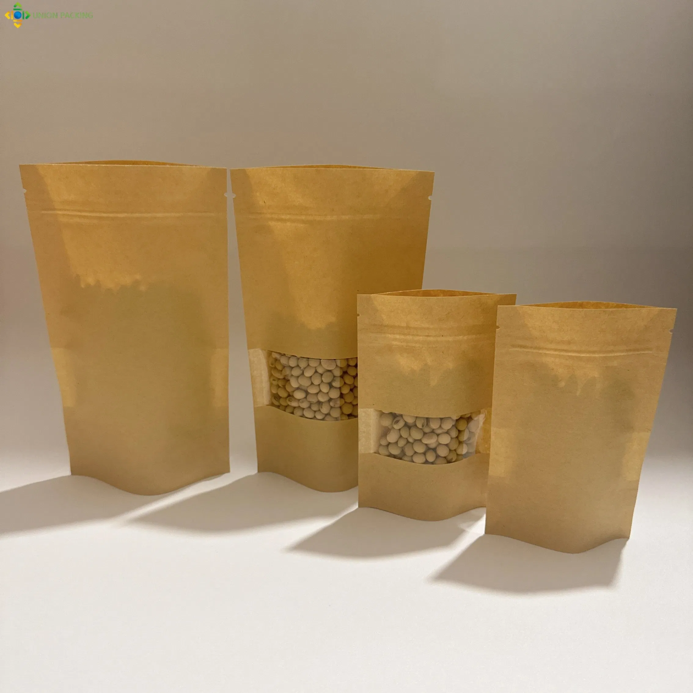 Food Product Packaging with Kraft Paper, Stand up and Window Features