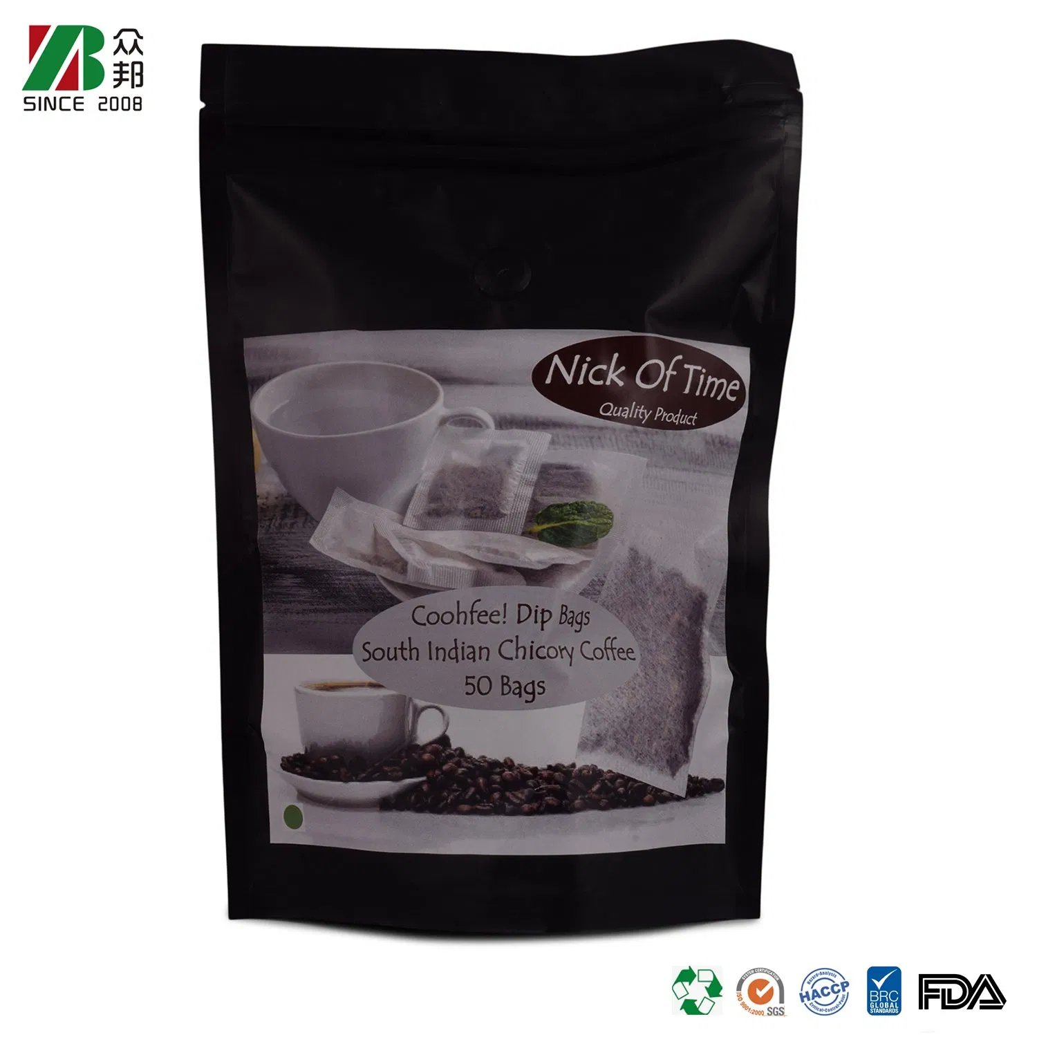 Factory Price Custom Food-Safe Zipper Packaging Heat-Seal Coffee/Tea Packing Bag Food Packaging