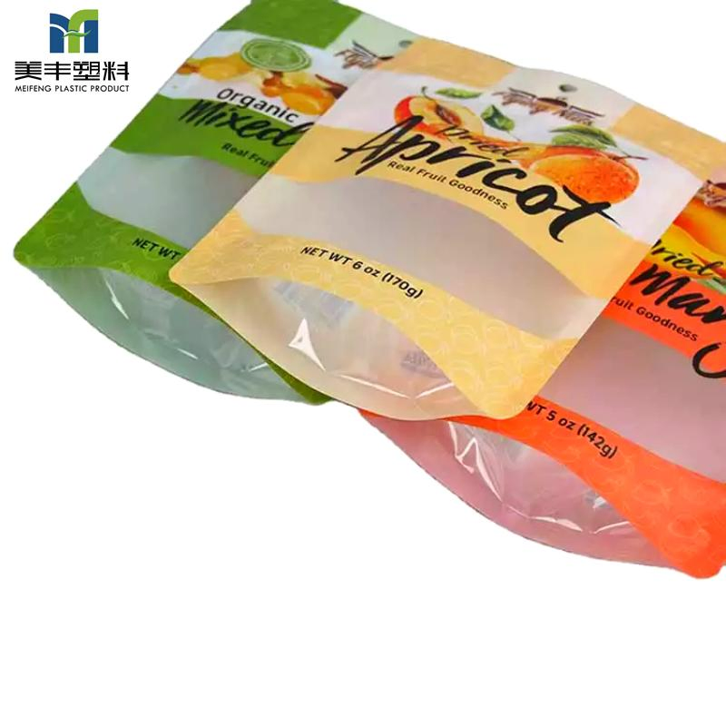 Chinese Factory Eco Plastic Snack Nut Salt Sugar Moisture Proof Resealable Zip Lock Doypack Stand up Pouch Custom Printed Food Packaging